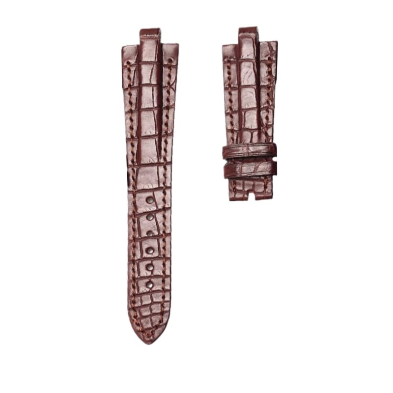 Bvlgari Diagono 102026 Cane Grain Alligator Leather Watch Strap Brown Front