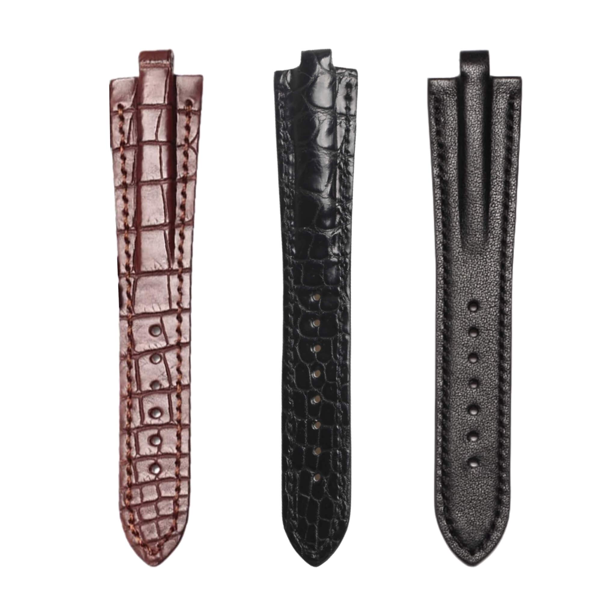 Bvlgari Diagono 102026 Leather Watch Strap Three Style Display Front