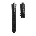 Bvlgari Diagono 102026 Round Scale Alligator Leather Watch Strap Black Front