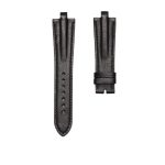 Bvlgari Diagono 102026 Smooth Cowhide Leather Watch Strap Black Steel Tip Front