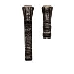 Bvlgari Ergon EG40BSLD Cane Grain Alligator Leather Watch Strap Black Steel Tip Front