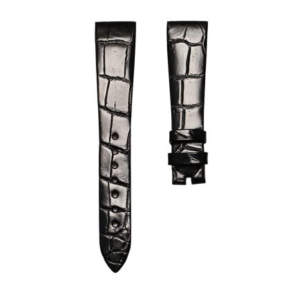 Bvlgari Lvcea 103122 Cane Grain Alligator Leather Watch Strap Black Front