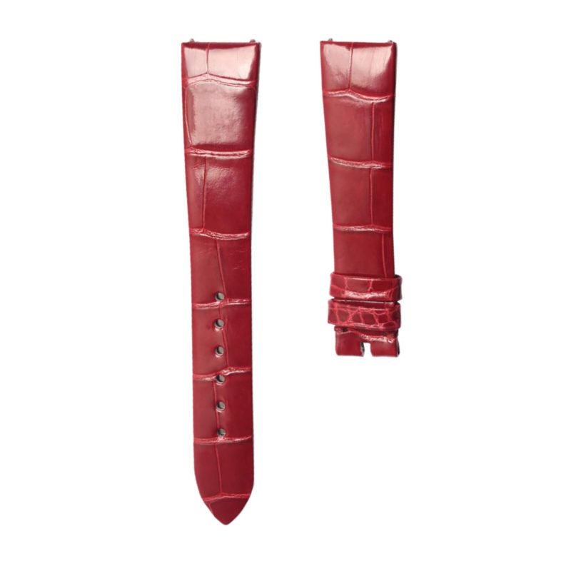Bvlgari Lvcea 103122 Cane Grain Alligator Leather Watch Strap Red Front