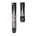 Carl F. Bucherer Adamavi 00.10305.02.26.01 Alligator Watch Strap Thin Gloss Black Round Grain Front