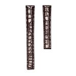 Dark Brown Round Grain Alligator Deployant Watch Strap For Carl F. Bucherer Alacria 00.10703.08.16.21