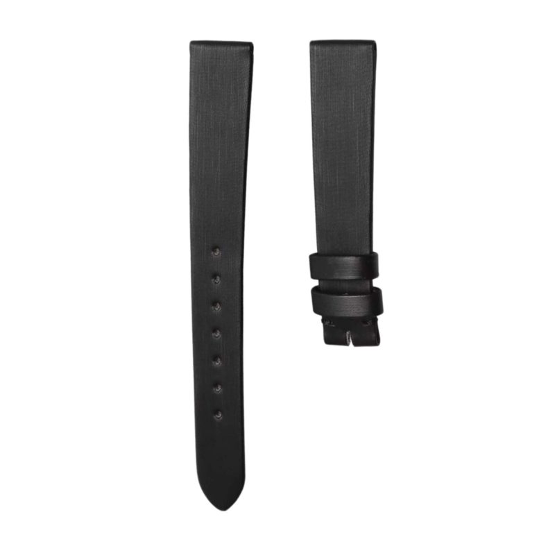 Vertical Silk Calf Black Pin Buckle Watch Strap For Carl F. Bucherer Alacria 00.10703.08.16.21