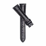 Cowhide Leather Watch Strap For Carl F. Bucherer Black Cross View