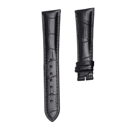 Black Cowhide Leather Watch Strap For Carl F. Bucherer