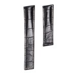 Carl F. Bucherer Patravi 00.10615.03.33.01 Alligator Watch Strap Black With Beige Thread Fold Clasp