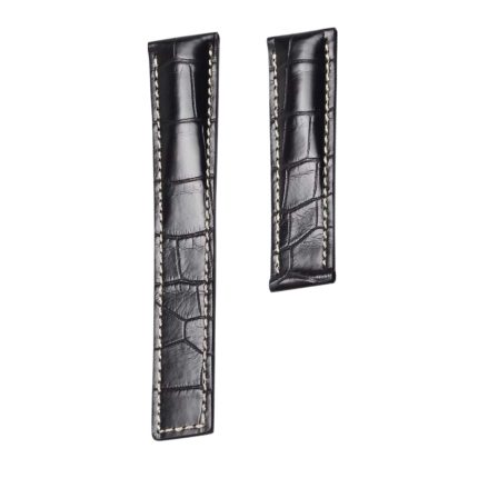 Carl F. Bucherer Patravi 00.10615.03.33.01 Alligator Watch Strap Black With Beige Thread Fold Clasp