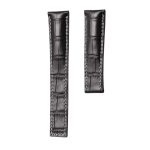 Carl F. Bucherer Patravi 00.10615.03.33.01 Cowhide Leather Watch Strap Black With Beige Thread Fold Clasp