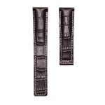 Carl F. Bucherer Patravi 00.10615.03.33.01 Cowhide Leather Watch Strap Dark Brown Cane Grain With White Thread Fold Clasp
