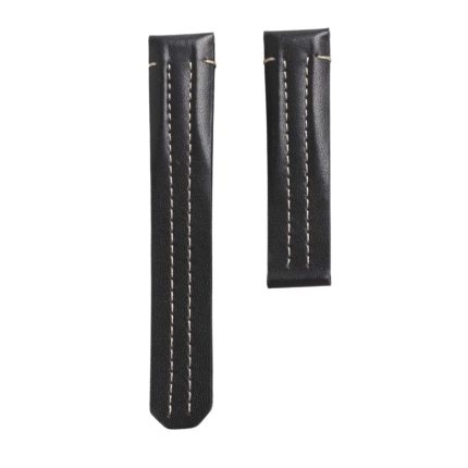 Carl F. Bucherer Patravi 00.10625.13.33.01 Calf Leather Watch Strap Black With White Stitching Deployant Clasp
