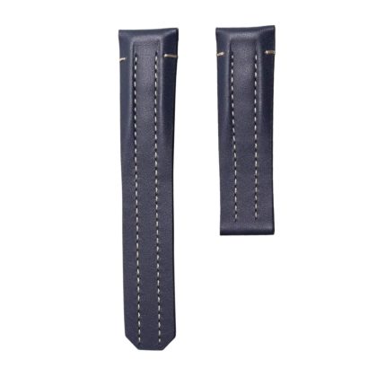 Carl F. Bucherer Patravi 00.10625.13.33.01 Calf Leather Watch Strap Navy White Stitch Red Liner Deployant Clasp