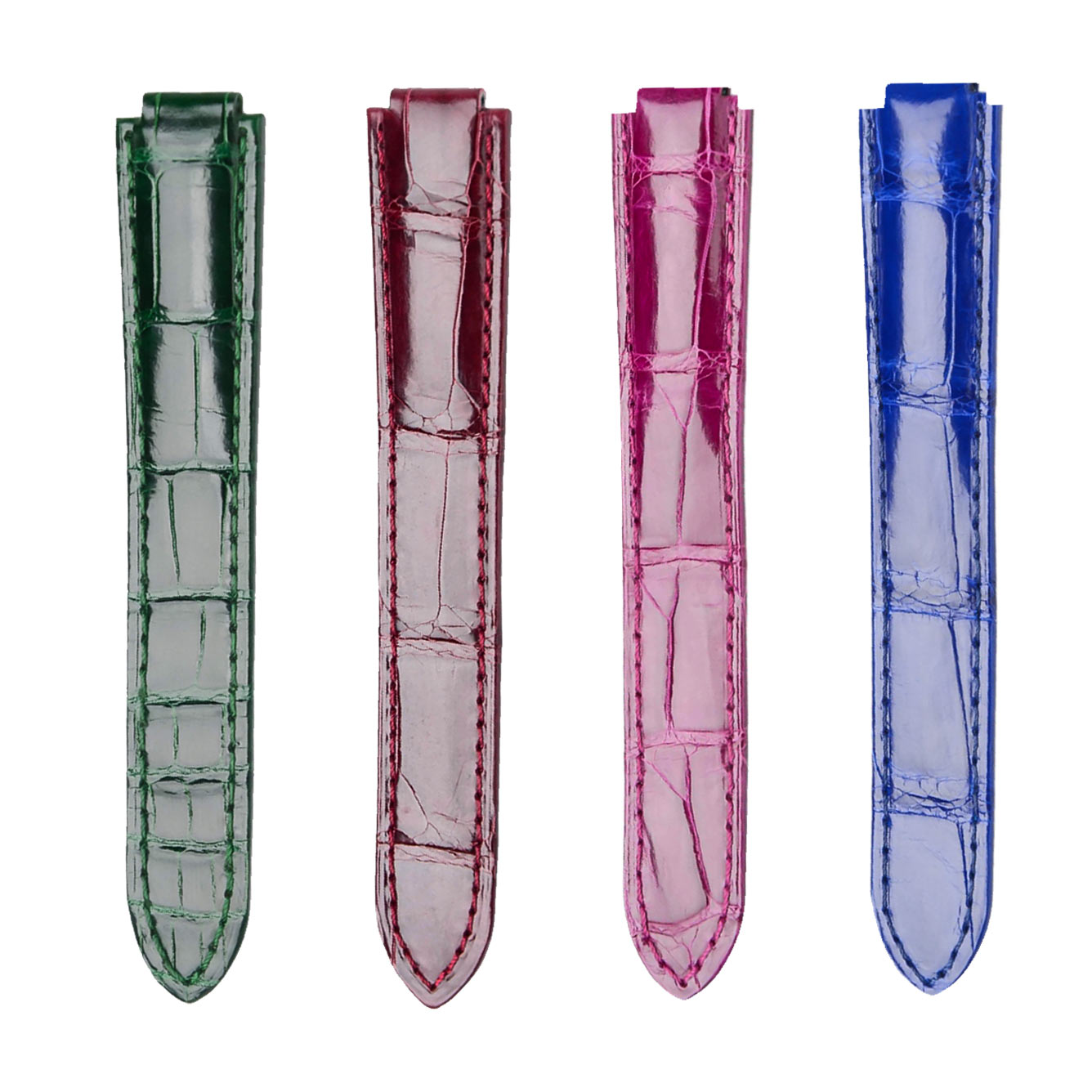 4-Color Mix Glossy Alligator Leather Watch Straps Display For Ballon Bleu Ladies Watches