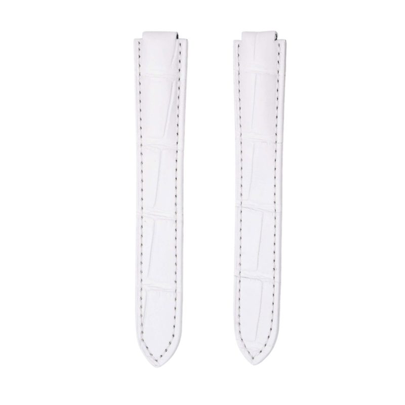 White Alligator Leather Replacement Watch Strap For Ballon Bleu W6920097 WE900351 WE902063