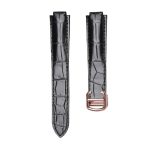 Cartier Ballon Bleu W6900651 W69016Z4 Alligator Leather Watch Strap Black Rosegold Pin Buckle Front