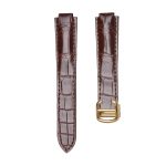 Cartier Ballon Bleu W6900651 W69016Z4 Alligator Leather Watch Strap Brown Gold Pin Buckle Front