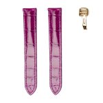 Rose Red Glossy Alligator Leather Watch Strap With Gold Buckle For Cartier Clé de Cartier WSCL0016 WJCL0014 WJCL0031