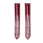 Burgundy Glossy Alligator Leather Watch Strap For Cartier Clé de Cartier WSCL0016 WJCL0014 WJCL0031