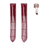 Burgundy Glossy Alligator Leather Watch Strap With Rose Gold Buckle For Cartier Clé de Cartier WSCL0016 WJCL0014 WJCL0031