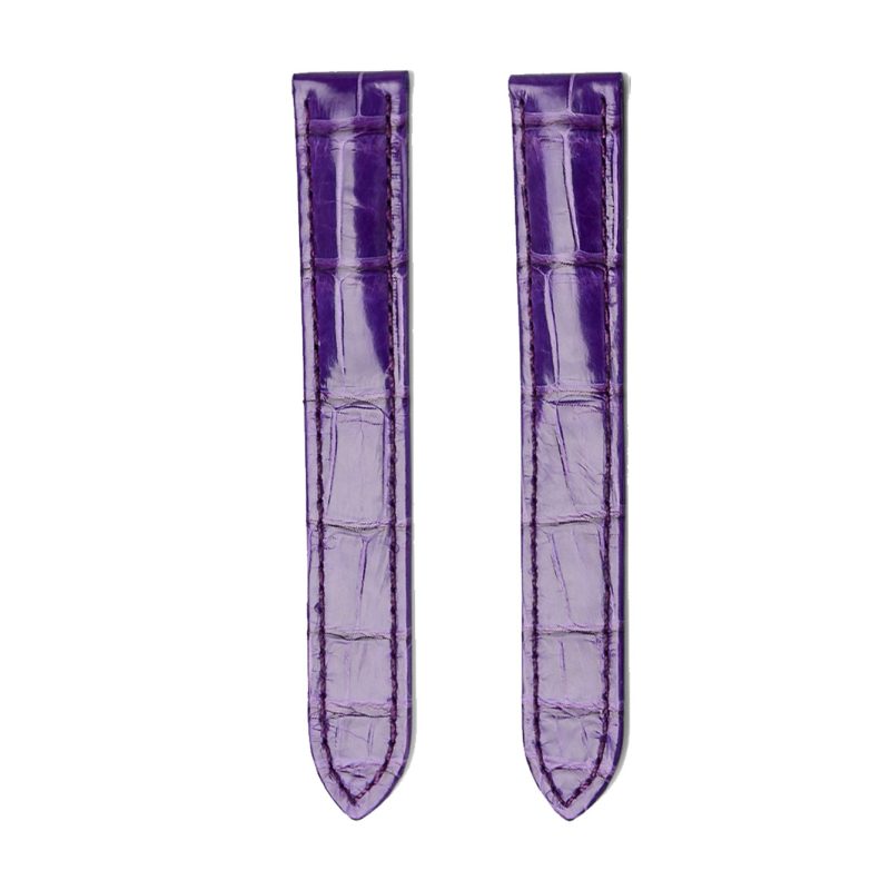 Purple Glossy Alligator Leather Watch Strap For Cartier Clé de Cartier WSCL0016 WJCL0014 WJCL0031