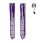 Purple Glossy Alligator Leather Watch Strap With Silver Buckle For Cartier Clé de Cartier WSCL0016 WJCL0014 WJCL0031
