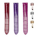 Burgundy Fuchsia Purple Alligator Leather Watch Strap Combo Mixed Buckles For Cartier Clé de Cartier