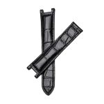 Black Alligator Leather Watch Strap Cross Front View For Cartier Pasha WSPA0013 WJPA0012