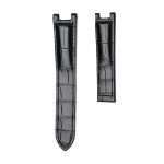 Black Alligator Leather Watch Strap Front View Without Buckle For Cartier Pasha WSPA0013 WJPA0012