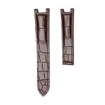 Brown Alligator Leather Watch Strap Front View Without Buckle For Cartier Pasha WSPA0013 WJPA0012