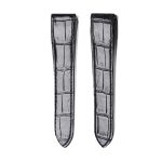 Black Alligator Leather Watch Strap Front View For Cartier Santos WSSA0010