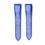 Blue Alligator Leather Watch Strap Front View For Cartier Santos WSSA0010
