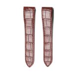Brown Alligator Leather Watch Strap Front View For Cartier Santos WSSA0010