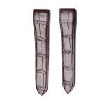 Dark Brown Alligator Leather Watch Strap Front View For Cartier Santos WSSA0010
