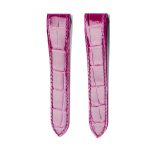 Fuchsia Alligator Leather Watch Strap Front View For Cartier Santos WSSA0010