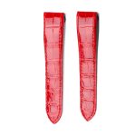 Red Alligator Leather Watch Strap Front View For Cartier Santos WSSA0010