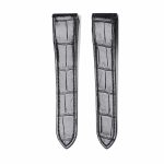 Black Alligator Leather Watch Strap Front View For Cartier Santos 100 W20106X8 W20073X8