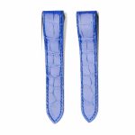 Blue Alligator Leather Watch Strap Front View For Cartier Santos 100 W20106X8 W20073X8