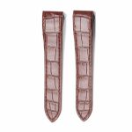 Brown Alligator Leather Watch Strap Front View For Cartier Santos 100 W20106X8 W20073X8