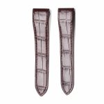 Dark Brown Alligator Leather Watch Strap Front View For Cartier Santos 100 W20106X8 W20073X8