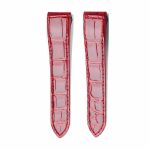 Dark Red Alligator Leather Watch Strap Front View For Cartier Santos 100 W20106X8 W20073X8