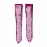 Purple Alligator Leather Watch Strap Front View For Cartier Santos 100 W20106X8 W20073X8