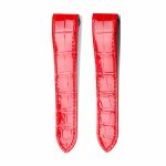 Red Alligator Leather Watch Strap Front View For Cartier Santos 100 W20106X8 W20073X8