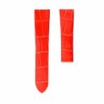 Red Genuine Circular Grain Alligator Leather Watch Strap For Cartier Santos-Dumont W2009451 W2007051