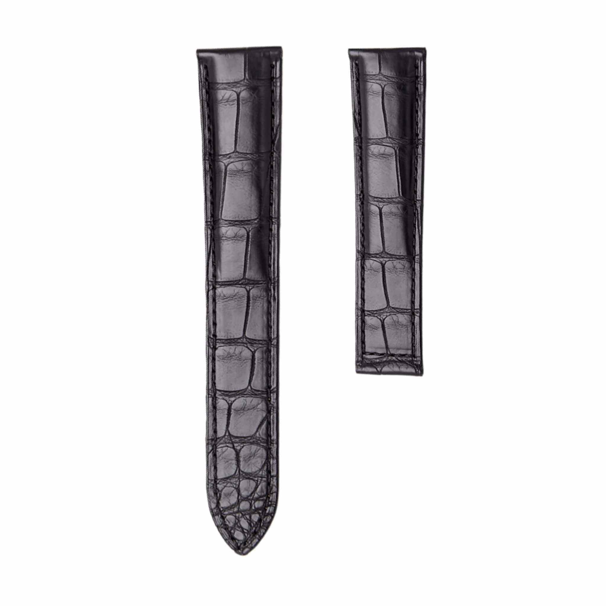 cartier-w5330003-alligator-leather-watch-strap-tankmc-black-3 Alligator Leather Watch Strap For Cartier Tank Mc W5330003 Replacement Band - 图片 1