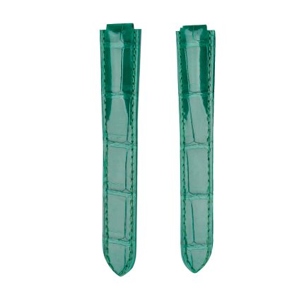 Emerald Green Genuine Circular Grain Alligator Leather Watch Strap For Cartier Ballon Bleu W6920003 W6920009