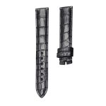 Black Mini Cane Grain Genuine Alligator Leather Watch Strap For Chopard Happy Sport 278509-6001