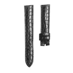 Black Round Grain Genuine Alligator Leather Watch Strap For Chopard Happy Sport 278509-6001