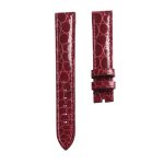 Gloss Burgundy Round Grain Genuine Alligator Leather Watch Strap For Chopard Happy Sport 278509-6001